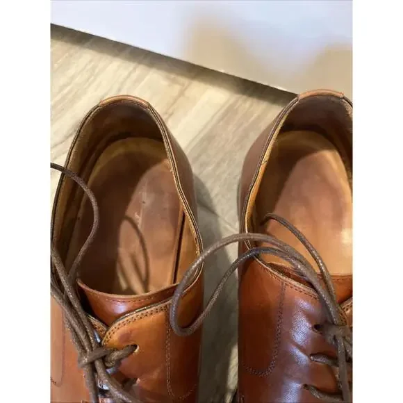 MAGNANNI MENS OXFORD CHILI BROWN DRESS SHOES SIZE 14M MADE 